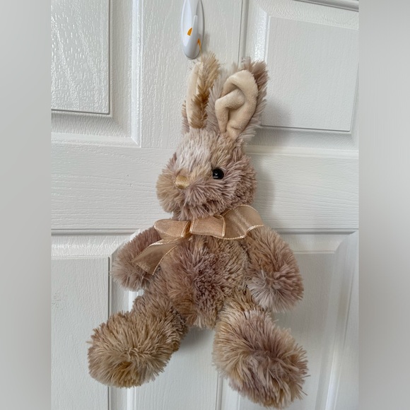 Dan Dee Bunny Rabbit Plush Stuffed Animal Tie Dye Brown Bow Stitched Nose 12" - Picture 3 of 7